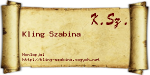 Kling Szabina névjegykártya