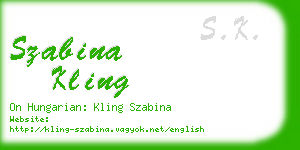 szabina kling business card